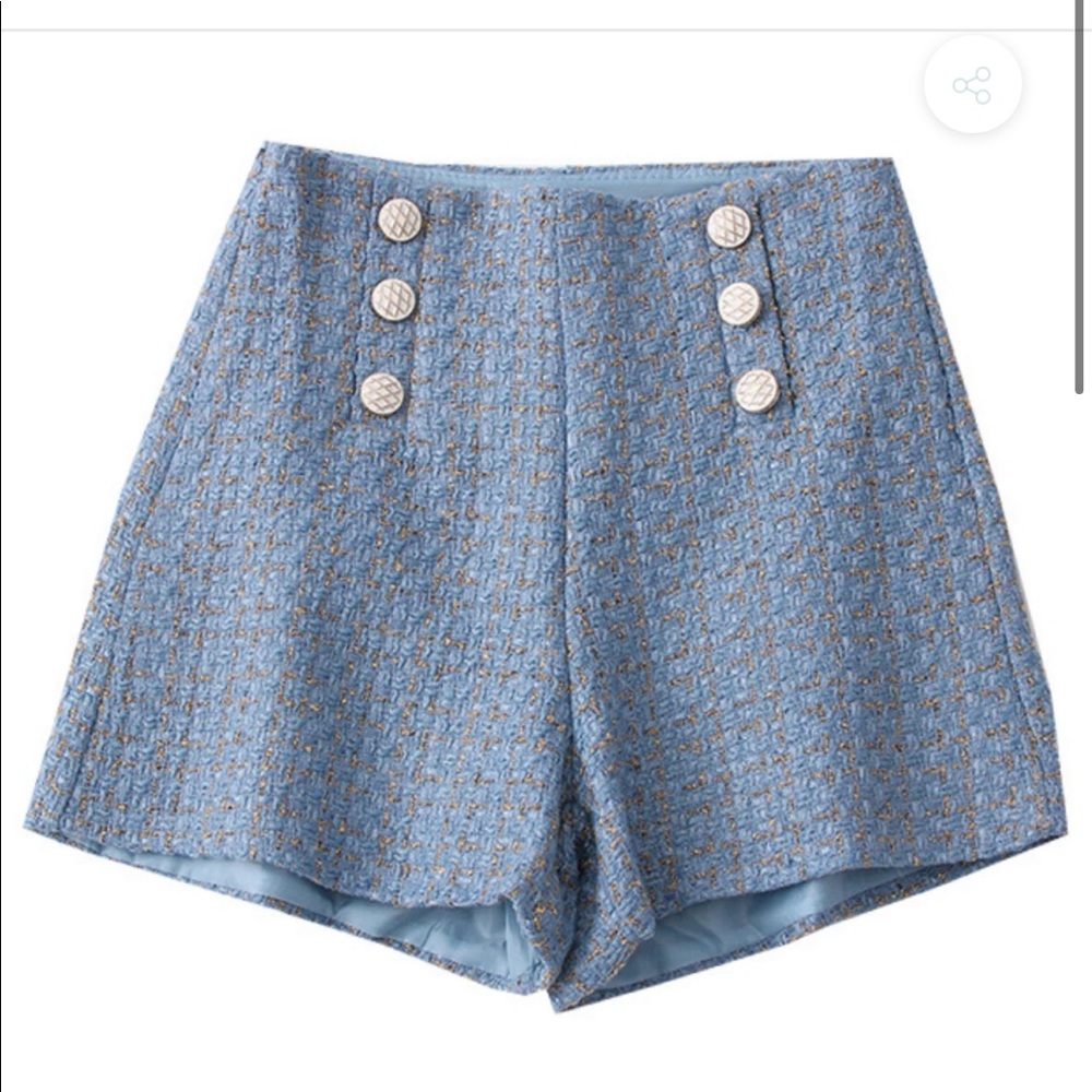 NWT! BUTTONED TWEED SHORTS